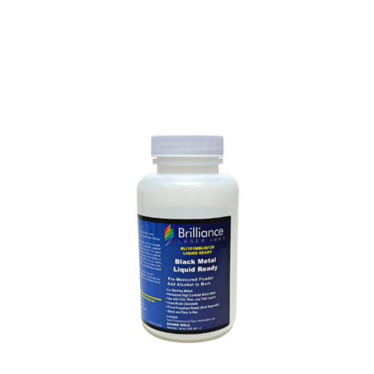 Liquid Ready Laser Marking Powder-"Brilliance Laser Inks" -BLI101MBLIQ120- Black Laser Ink for Metals Marking with CO2/Fiber/YAG (120 ml, Black)